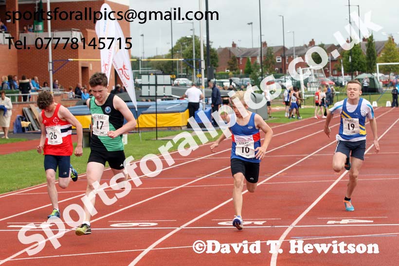 Boys under-13s 100 metres, Northern Under-17s/U-15s and U13s Champs, Leigh Sports Village, Leigh. Photo: David T. Hewitson/Sports for All Pics